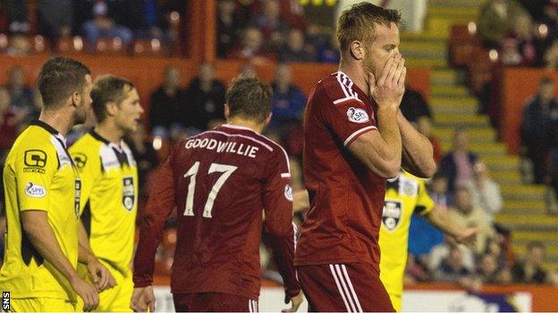 Frustrated Aberdeen striker Adam Rooney