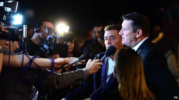 Tony Hadley being interviewed by the media