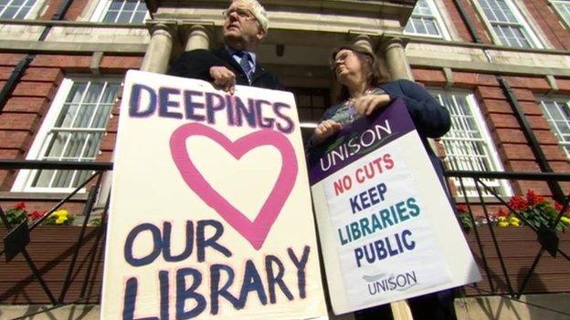 Campaigners outside County Hall