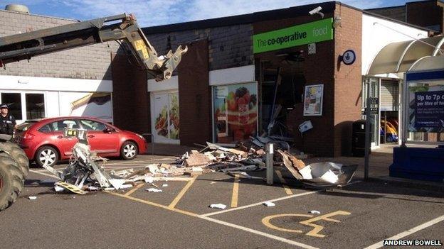 Scene at Market Deeping Coop after raid