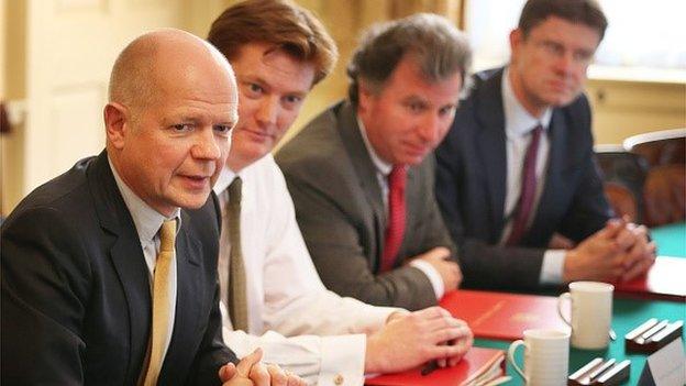 William Hague chairs the first meeting of the Cabinet Committee on devolution, September 24, 2014