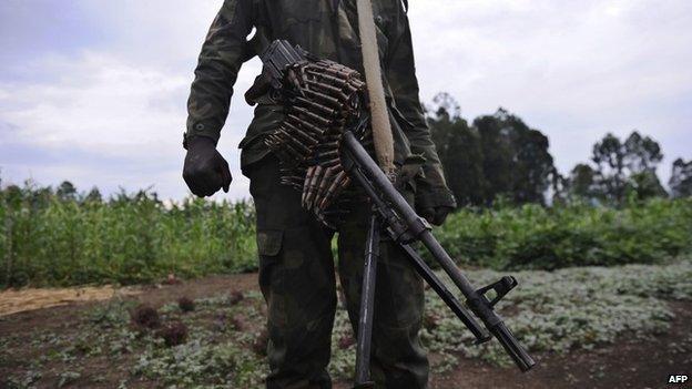 A rebel in eastern DR Congo pictured in 2012