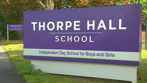 Thorpe Hall School sign