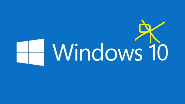 windows 10 logo with added 9 crossed out