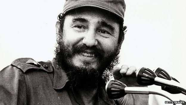 This 1972 file photo shows Fidel Castro, leader of the Cuban Communist party speaking to the press in Havana, Cuba