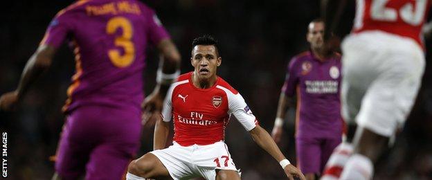 Alexis Sanchez scored Arsenal's third against Galatasaray