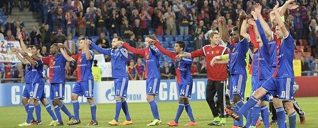 Basel celebrates beating Liverpool