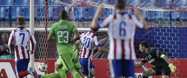 Arda Turan scores for Atletico Madrid