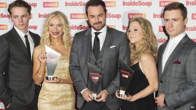 (l-r) Sam Strike, Maddy Hill, Danny Dyer, Kellie Bright and Danny-Boy Hatchard)