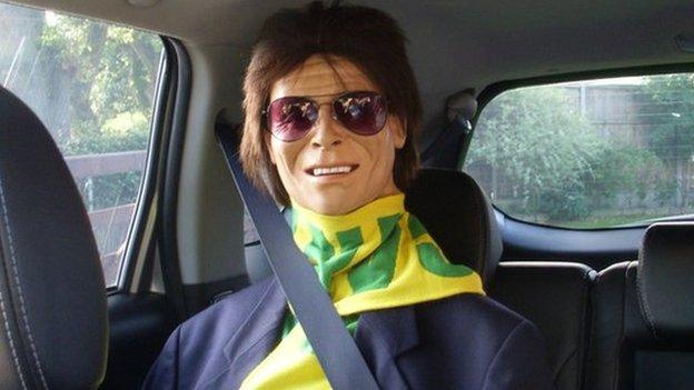 Sir Cliff Richard replica in David and Jill Stolworthy's car