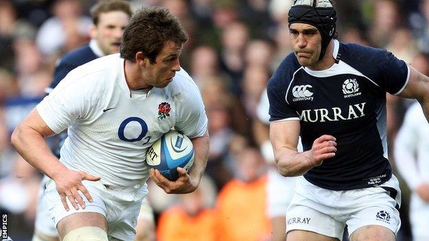 Louis Deacon in England Six Nations action action against Scotland in 2010