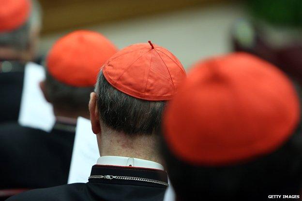 Cardinals attend the morning session of Extraordinary Consistory on the themes of Family at the Synod Hall on February 21, 2014 in Vatican City, Vatican