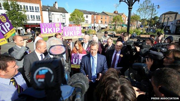 Nigel Farage campaigning in Heywood and Middleton