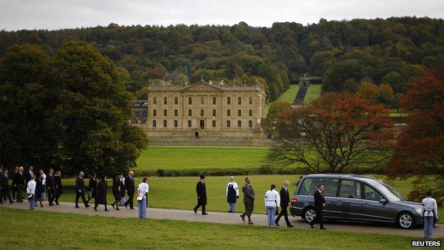 Dowager Duchess funeral cortege at Chatsworth