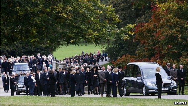 Dowager Duchess funeral cortege at Chatsworth