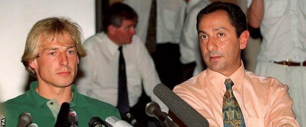 Ossie Ardiles was Spurs boss when Klinsmann moved to White Hart Lane in 1994