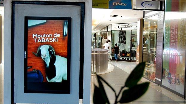 Advert for Tabaski sheep in one of Dakar's high end shopping malls