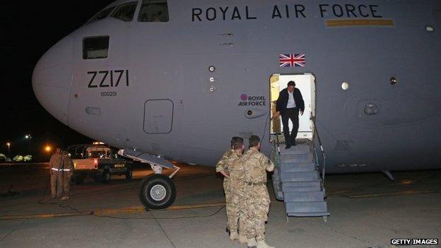 David Cameron at RAF Akrotiri in Cyprus