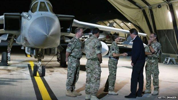 David Cameron at RAF Akrotiri in Cyprus