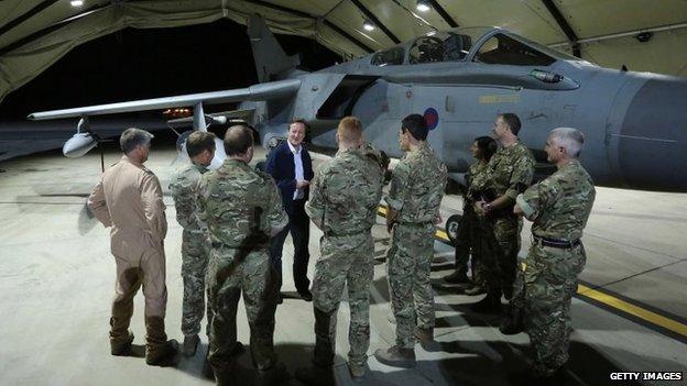 David Cameron at RAF Akrotiri in Cyprus