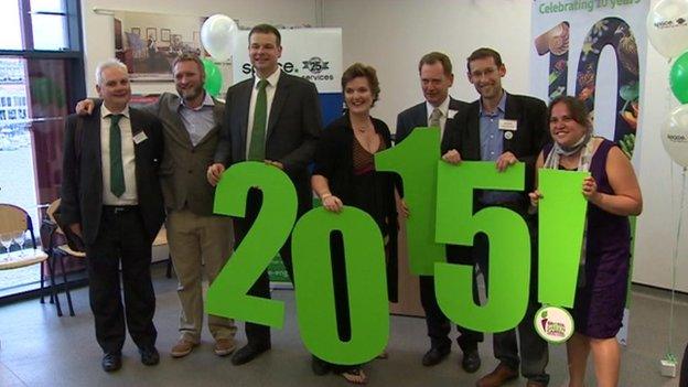 Supporters celebrating winning the European Green Capital award