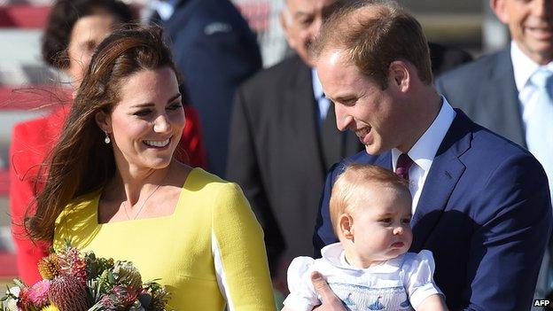 The Duke and Duchess of Cambridge with Prince George