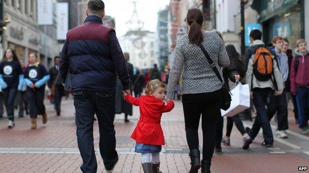 Shopping street in Dublin