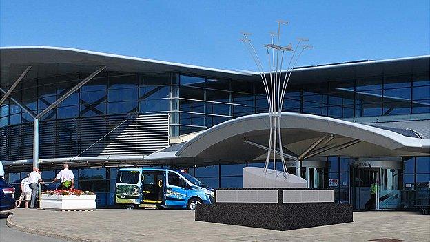 Mock up of Allied aircrew memorial outside Guernsey Airport