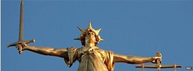 The figure of Lady Justice at the Old Bailey in central London