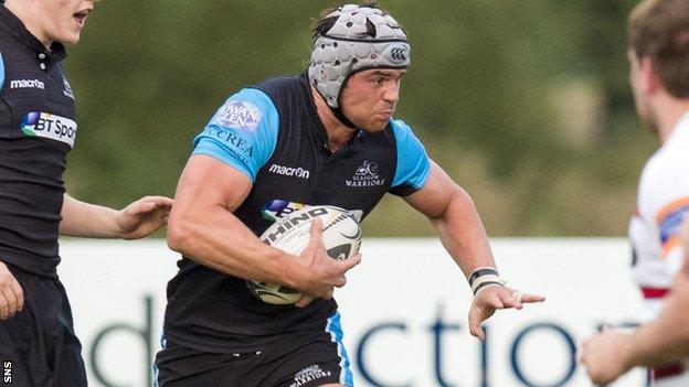 Tom Ryder in action for Glasgow Warriors A against Edinburgh