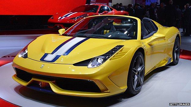 The new Ferrari 458 Speciale A at the Paris Motor Show