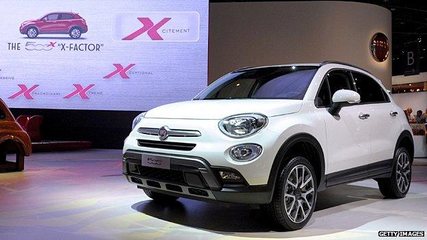 The Fiat 500 X is unveiled at the Paris Motor Show.