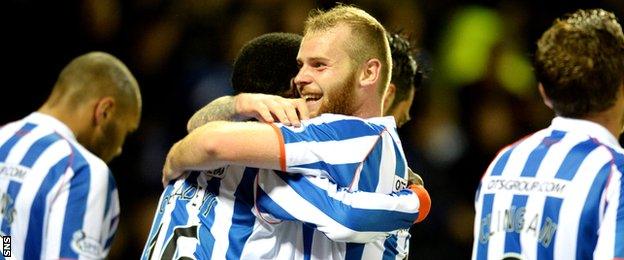 Mark Connolly celebrates scoring for Kilmarnock