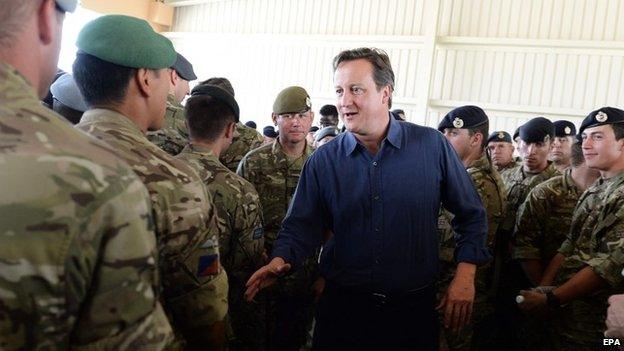 David Cameron meeting troops