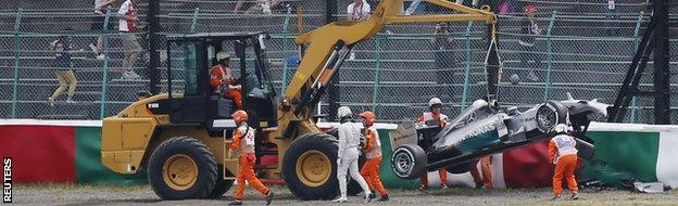 Lewis Hamilton's car is towed away