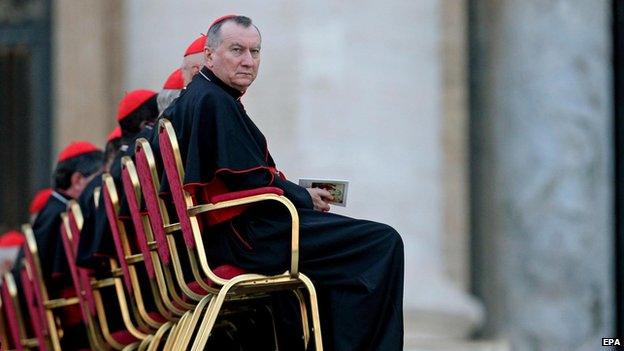 Secretary of Vatican State Pietro Parolin, during a prayer vigil with Pope Francis in preparation for the synod of Bishops.