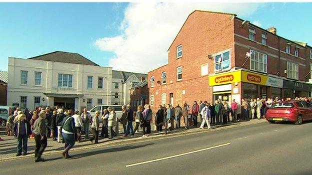 People queuing