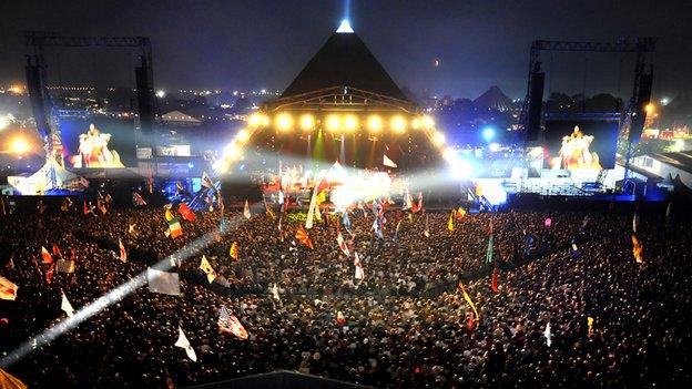 The Pyramid Stage at Glastonbury