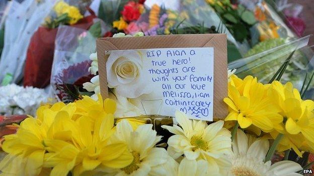 Floral tributes to Alan Henning