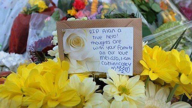 Floral tributes to Alan Henning