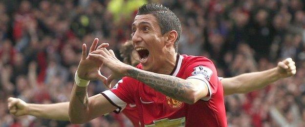 Angel di Maria celebrates