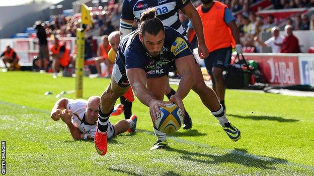 Tom Arscott scores for Sale against Wasps