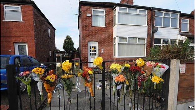 Flowers at Alan Henning's home