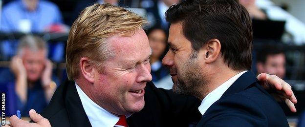 Southampton manager Ronald Koeman (left) and Tottenham counterpart Mauricio Pochettino