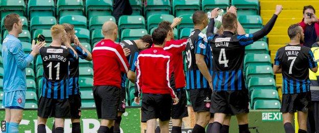 Hamilton celebrate their win