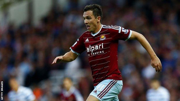 West Ham midfielder Stewart Downing