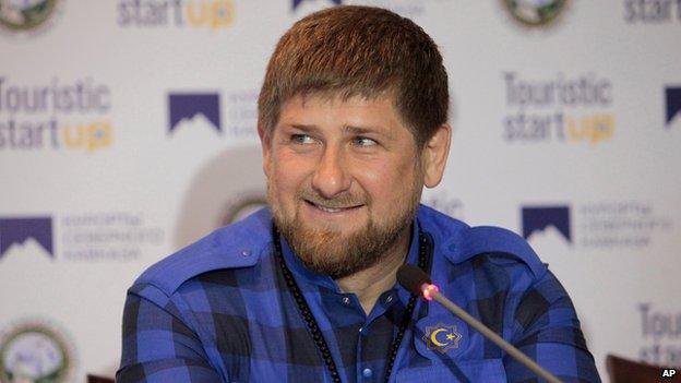 Chechen leader Ramzan Kadyrov shown on 12 April 2014.