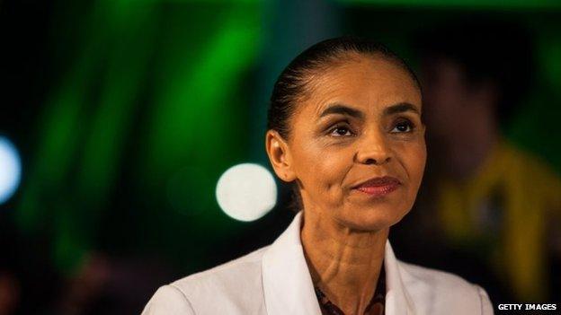 Marina Silva speaks during a press conference on 5 October, 2014 in Sao Paulo, Brazil.