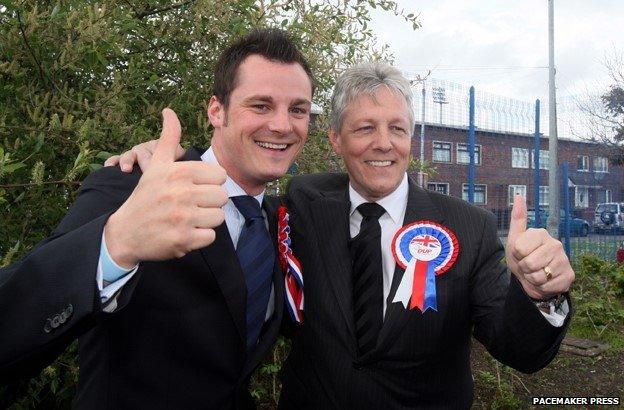 Gareth Robinson (left) and Peter Robinson (right)