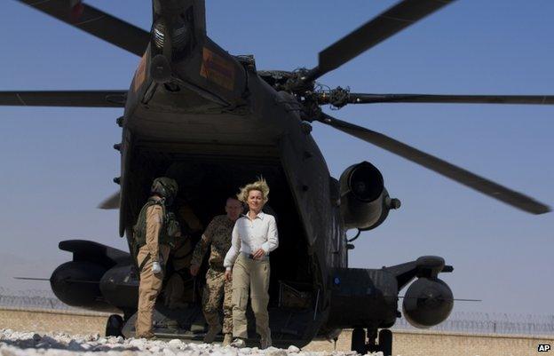 Ursula von der Leyen visiting Afghanistan in July 2014